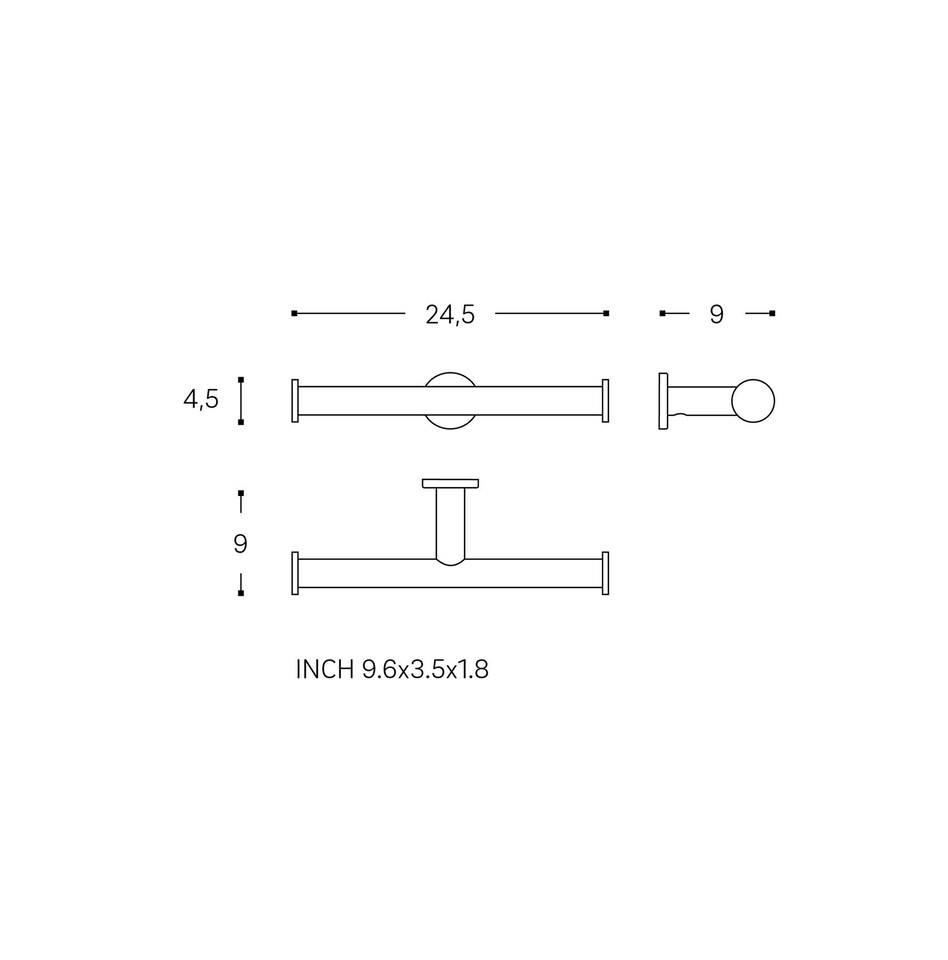 image 1 of Cosmic Wall-Mounted Toilet Roll Holder w/ Durable Metal for Bathroom Light Grey