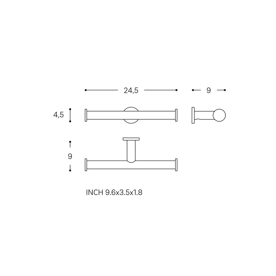 image 1 of Cosmic Wall-Mounted Toilet Roll Holder w/ Durable Metal for Bathroom Light Grey