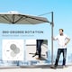 image 5 of Outsunny 3(m) Cantilever Parasol Patio Sun Umbrella w/ Base Solar Lights Grey