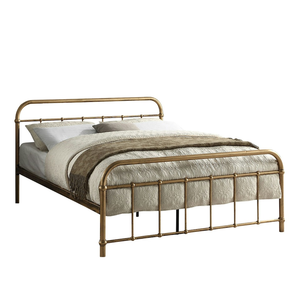 image 1 of Tewin Vintage Hospital Style Brass Metal Bed Frame (King)