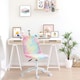 image 2 of Vinsetto Fluffy Unicorn Office Chair w/ Swivel Wheel, Cute Desk Chair, Rainbow