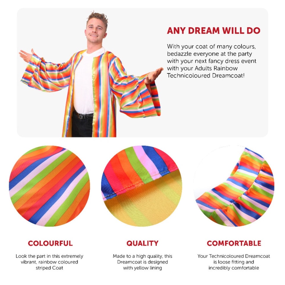 image 1 of Rainbow Technicoloured Dreamcoat Multi | XL
