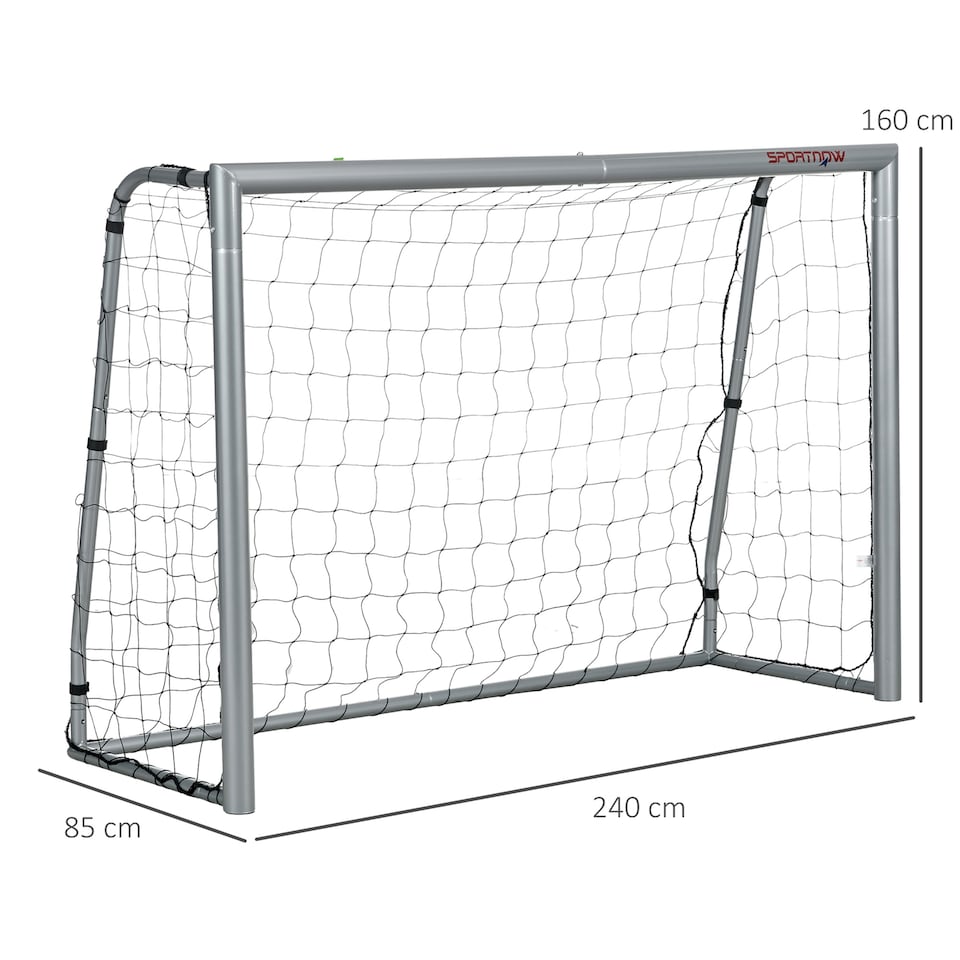 image 1 of SPORTNOW 8ft x 5ft Football Goal, Simple Set Up Football Training Net | Grey