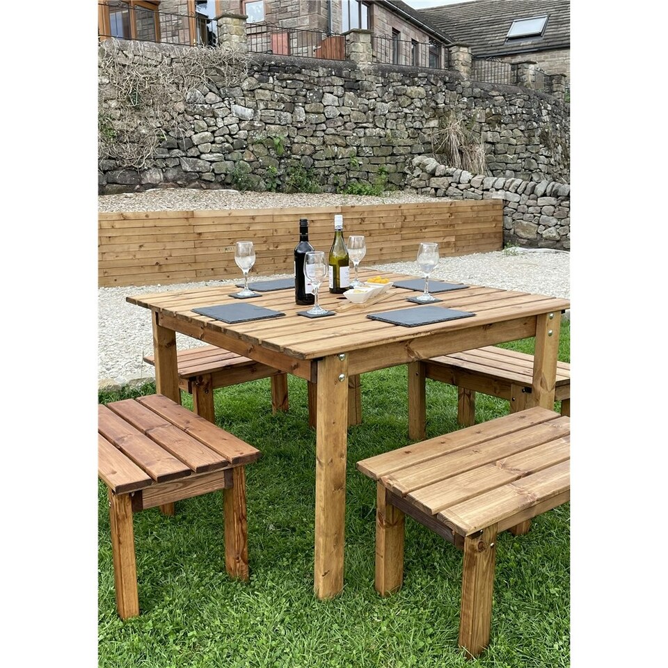 image 1 of The Marsh Four Seater Wooden Table Set