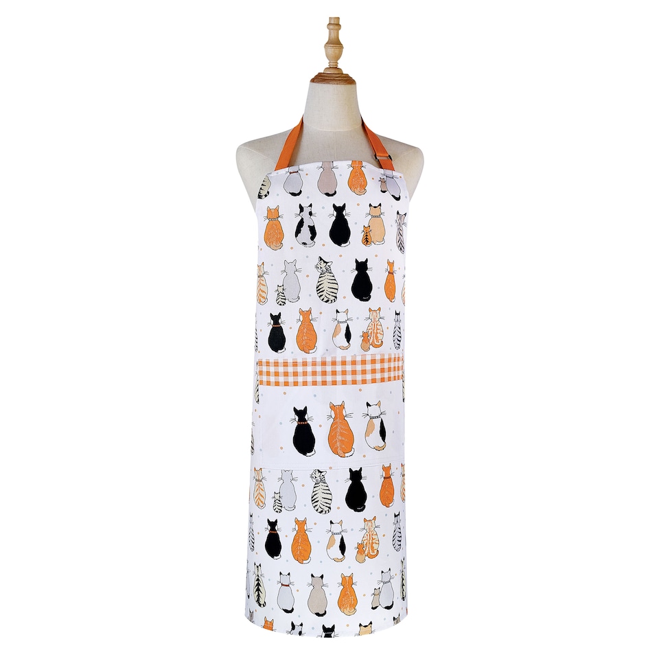 image 1 of Ulster Weavers Cats In Waiting Apron - Cotton Orange