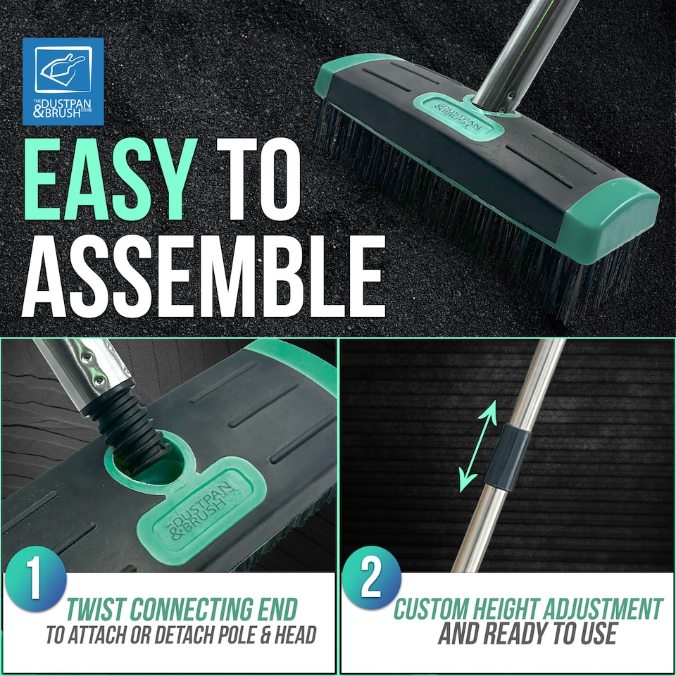 image 1 of Long Handled Wire Moss and Weed Brush Heavy Duty Patio Scrubber