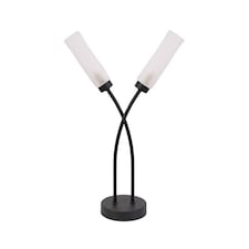 ValueLights Maya Matte Black 2 Way Curved Cross Over Table Lamp | Black