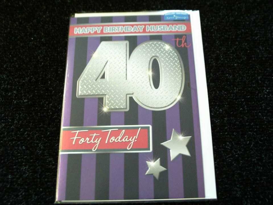 image 1 of Happy Birthday Husband 40 Today! Style Birthday Card