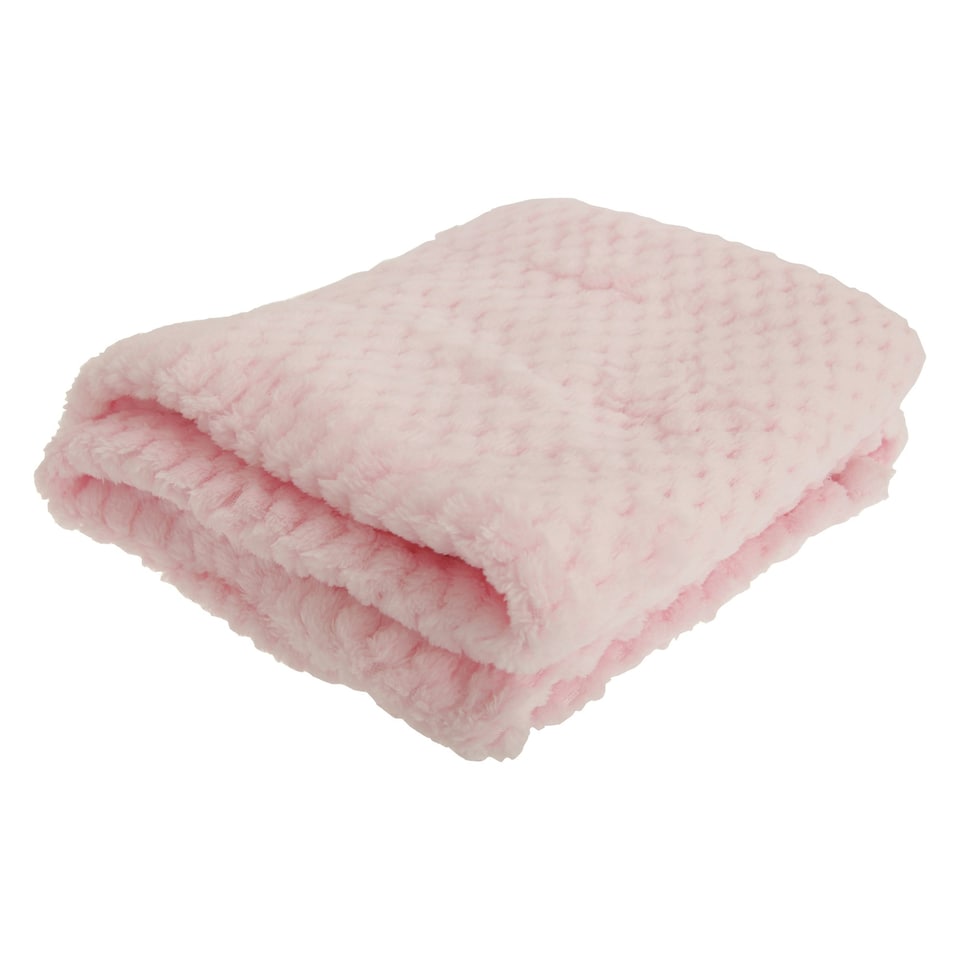 Baby Boys/Girls Supersoft Waffle Textured Blanket - Pink - 75 x 90cm