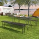 image 8 of 6ft Folding Table heavy duty Outdoor and Indoor use Garden Camping Event Table Dark Wood | Brown | Wood Effect