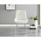 image 2 of Furniturebox 2x Pesaro Cream Velvet Silver Leg Luxury Dining Chairs