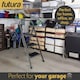image 8 of Futura 3 Step Ladder Grey, Heavy-Duty Steel Folding Home DIY Step Stool with Wide Non-Slip Steps & Anti Slip Feet 150kg Capacity