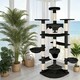 image 10 of Cat Tree Fippi - 201 cm tall, sisal cat scratching post, toy & anti-tip bracket - Black/White
