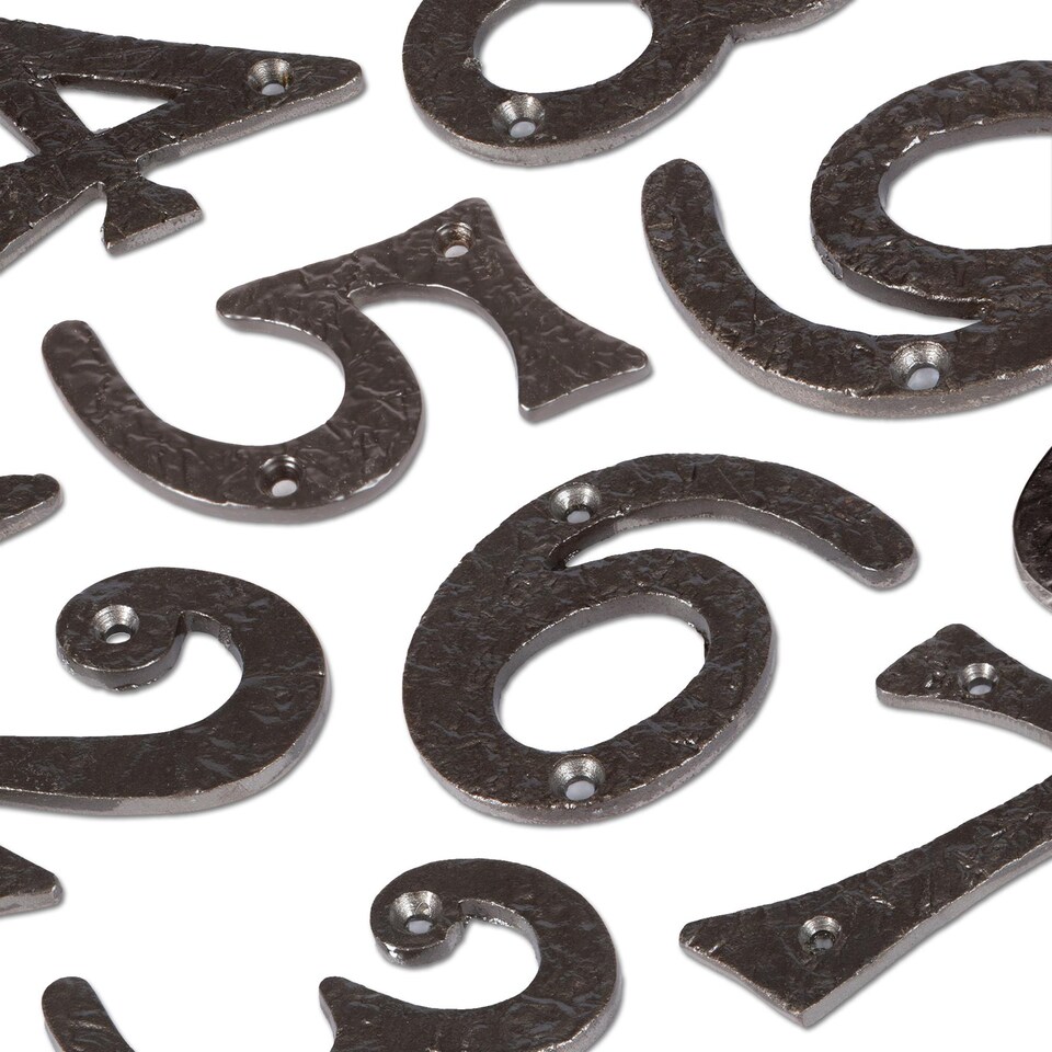 image 1 of Hammer & Tongs Rustic Iron Numeral - Number 8 - H80mm - Black