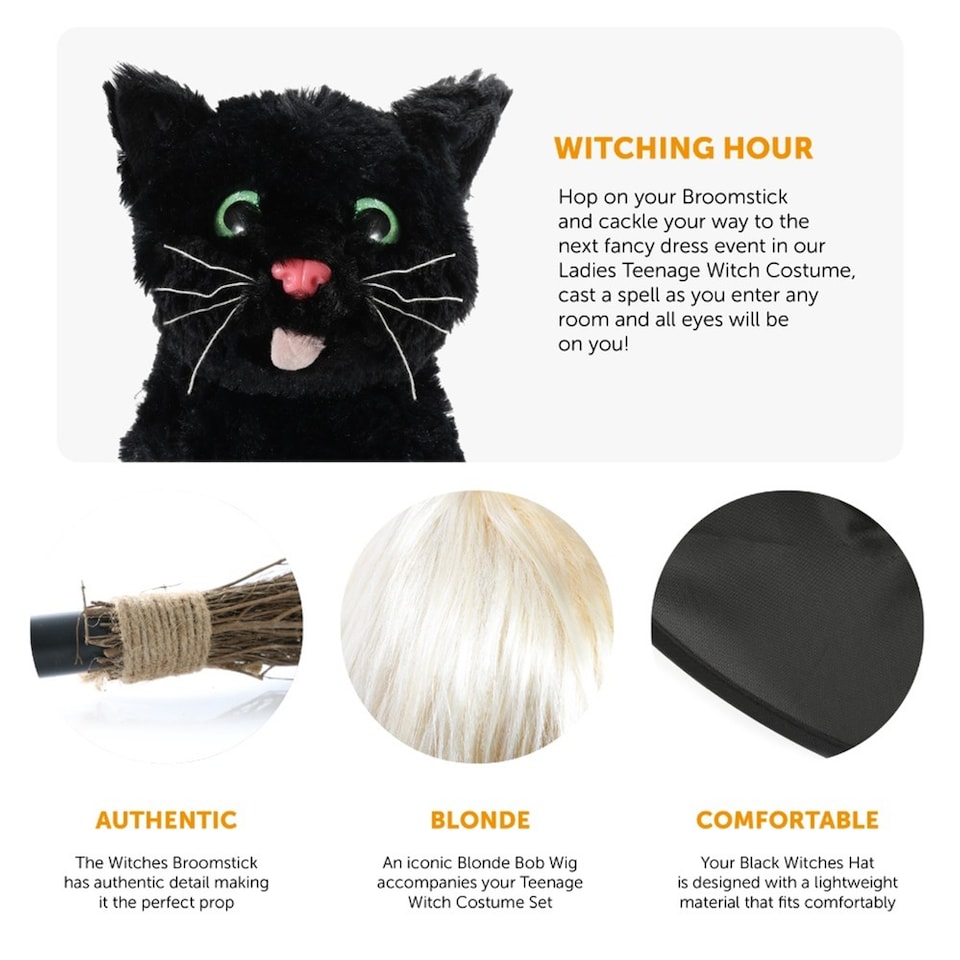 image 1 of Teenage Witch Costume | Black | 2XL