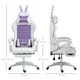 image 7 of Vinsetto Racing Style Gaming Chair with Footrest Removable Rabbit Ears, Purple