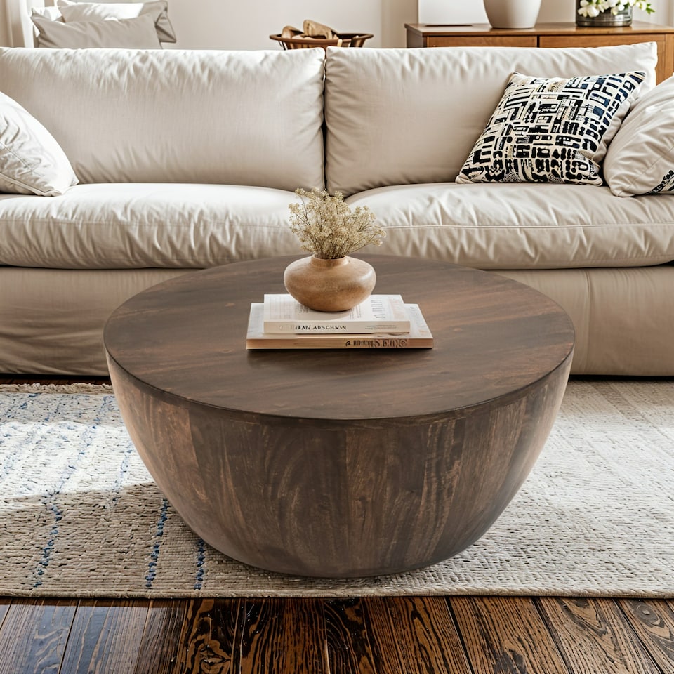 image 1 of Monco Dark Mango Wood Coffee Table Brown