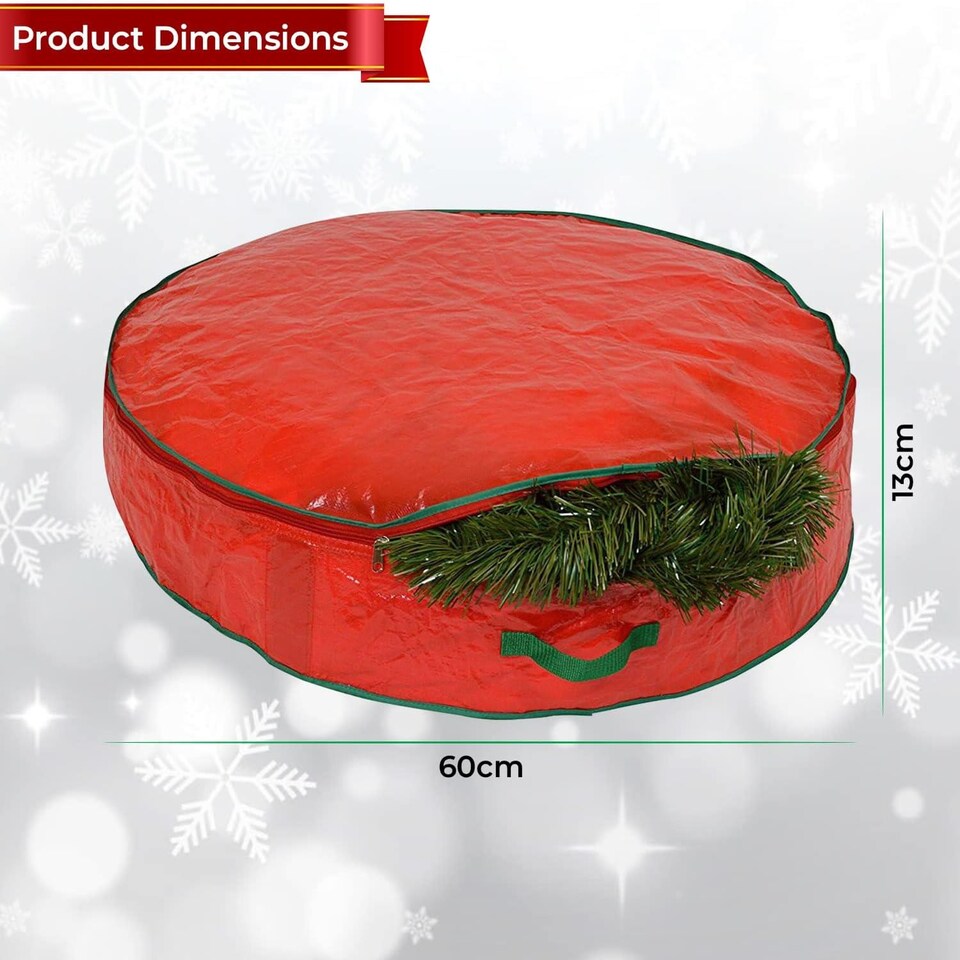 image 1 of Christmas Wreath and Garland Storage Bag - Durable 60 x 13 cm Design