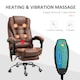 image 3 of Vinsetto Ergonomic Heated 6 Points Vibration Massage Office Chair, Brown