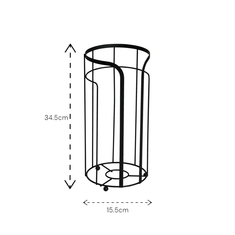 image 1 of Showerdrape Dante Black Spare Toilet Roll Holder | Black | 1