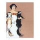 image 1 of Woman Holding Two Cats Drawing Vintage Wall Art Print Penfield 24x32"