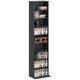 image 1 of HOMCOM 260 CD120 DVD Storage Unit, Blu-ray Media Storage Shelf with 9 Compartments and 6 Adjustable Shelves, CD Tower for Living Room, Bedroom, Office, Black | Black