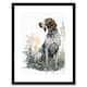 image 1 of German Pointer Dog Sitting Field Modern Detailed 9x7" Black Framed Wall Art Print