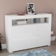 image 8 of Vida Designs Nova 3 Door LED Sideboard Buffet Cabinet Storage, White | White | 1