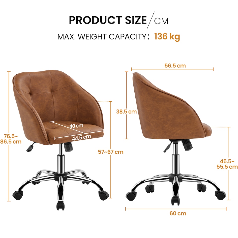 image 1 of Yaheetech Soft Height Adjustable 360° Swivel Computer Chair