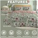 image 3 of VELVETIO Hayes Complete Duvet Cover Set with Fitted Sheet Breathable Bedding Quilt Green | Single
