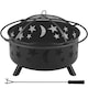 image 1 of Yaheetech Fire Pit Set Iron Bowl Including Poker Mesh Cover Black
