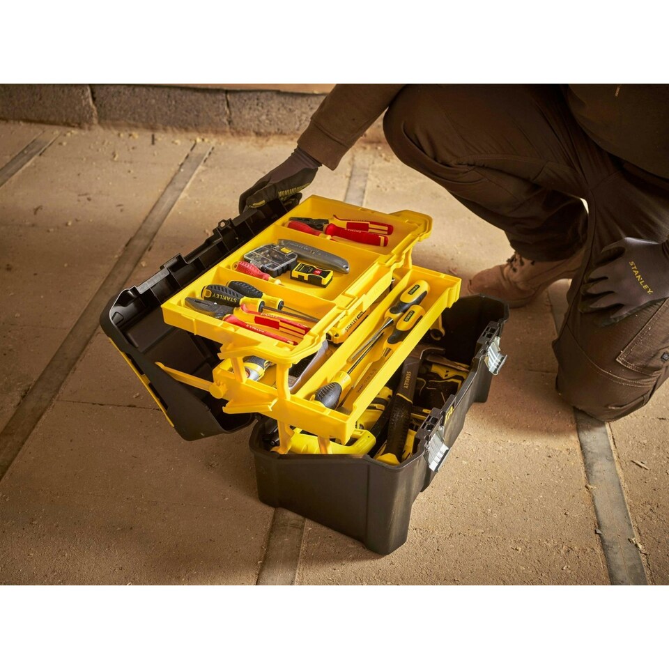 image 1 of Stanley Hand Tools Essentials Cantilever Toolbox 49cm (19in) - Multi Colour - One Size Multi