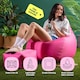image 2 of Icon Dalton Adults High Back Indoor Outdoor Bean Bag Chair & Footstool Pouffe, Pink