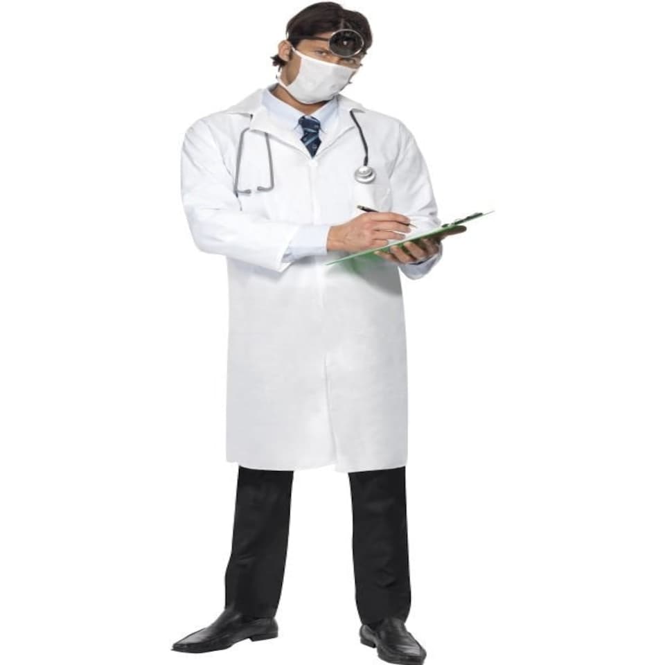 Doctor's Costume - White - with Long Coat & Mask - 22192XL XL