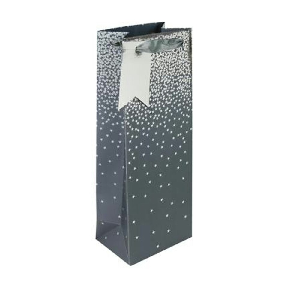 image 1 of Charcoal Ombre Christmas Bottle Gift Bag