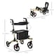 image 7 of HOMCOM Folding Rollator, 4 Wheeled Aluminum Mobility Walker with Seat and Bag
