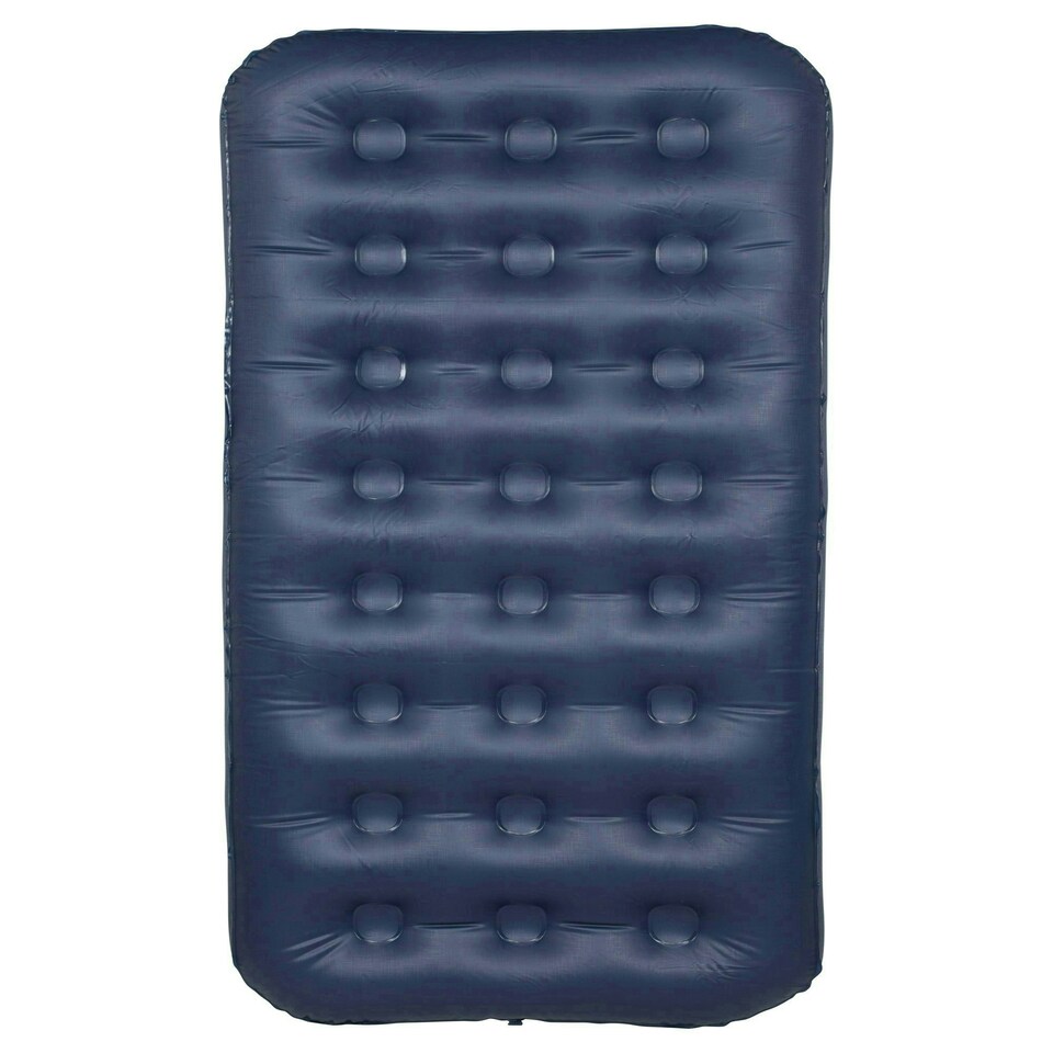 image 1 of Mountain Warehouse Single Size Flocked Airbed Pump Inflation Camping Compact Bed Blue | Blue | One Size