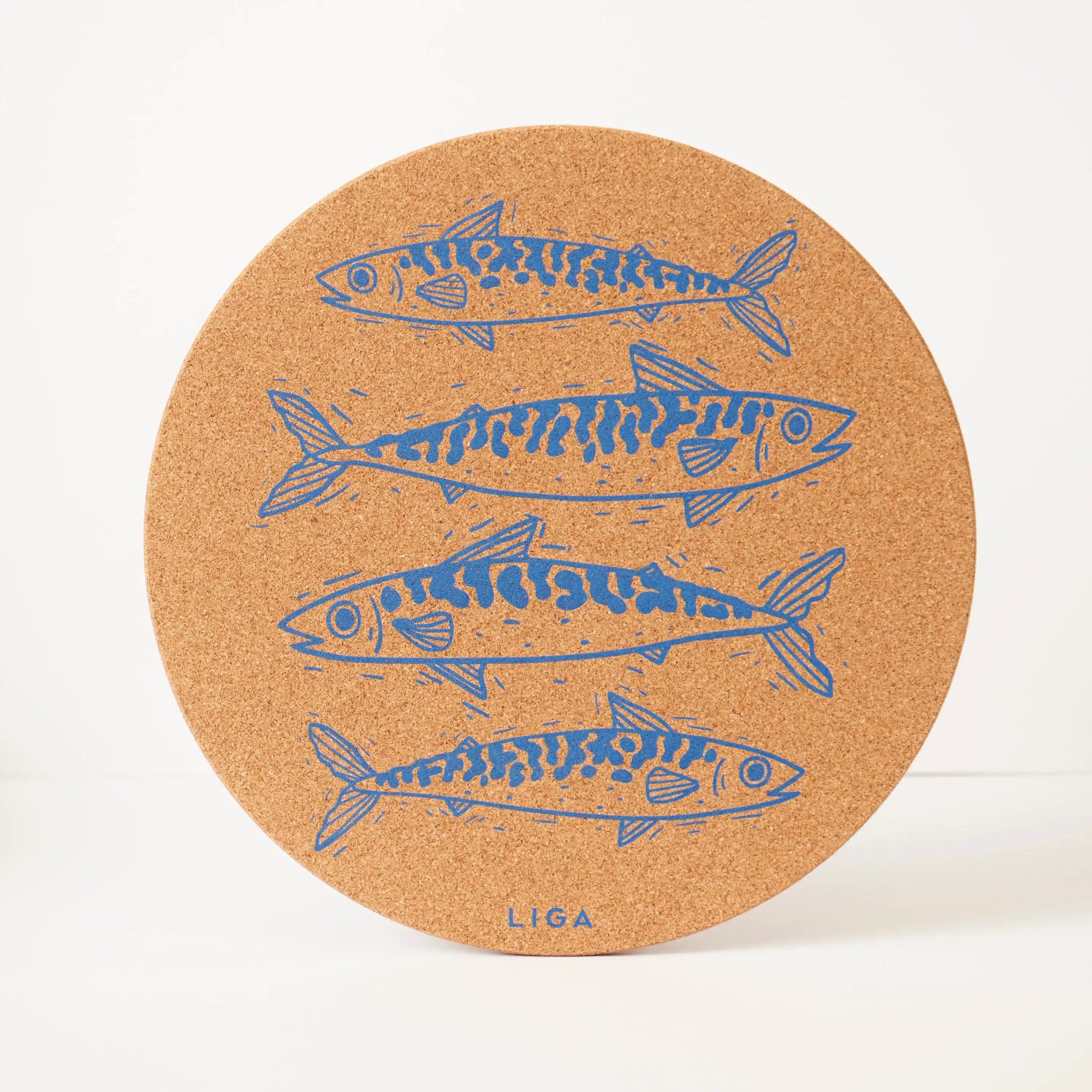 LIGA Mackerel Placemats Set of 4 in Blue
