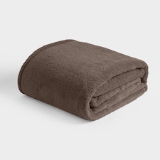 OHS Teddy Fleece Soft Warm Plush Cosy Plain Dyed Throw Over Bed Blanket, 125x150cm Brown