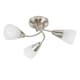 image 4 of ValueLights Ricardo Brushed Silver Semi-Flush Light and E14 Golfball LED 4W Cool White 6500K Bulb