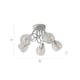image 7 of ValueLights 5 Way Polished Chrome Curved Arm Flush Ceiling Light With Swirled Glass Shades | Silver