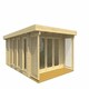 image 2 of Exeter 1-Log Cabin, Wooden Garden Room, Timber Summerhouse, Home Office - L450 x W674 x H240.99 cm Brown