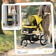 image 7 of PawHut 3 Wheel Pet Stroller, for Medium Small Dogs, Foldable Cat Pram - Yellow