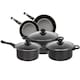 image 1 of Gr8 Home Black 8 Piece Non Stick Cookware Set Cooking Pot Frying Pan Saucepan With Lids