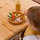 image 6 of Tiny Dining Baby Silicone Suction Plate, Fork & Spoon Set - Ochre