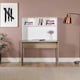 image 4 of Adore Teen White & Oak Study Desk with Storage Hutch White