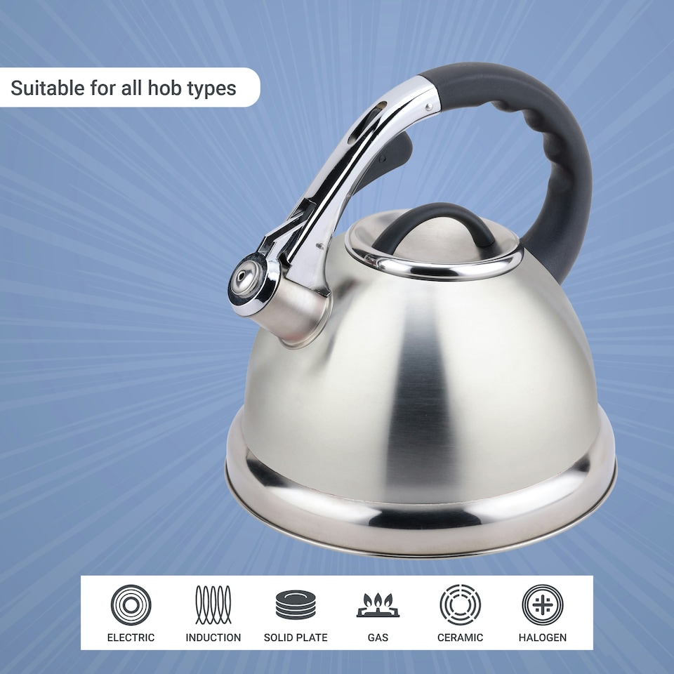 image 1 of Buckingham Stainless Steel Stovetop Whistling Kettle 3.5 Litre ,  Matt finish