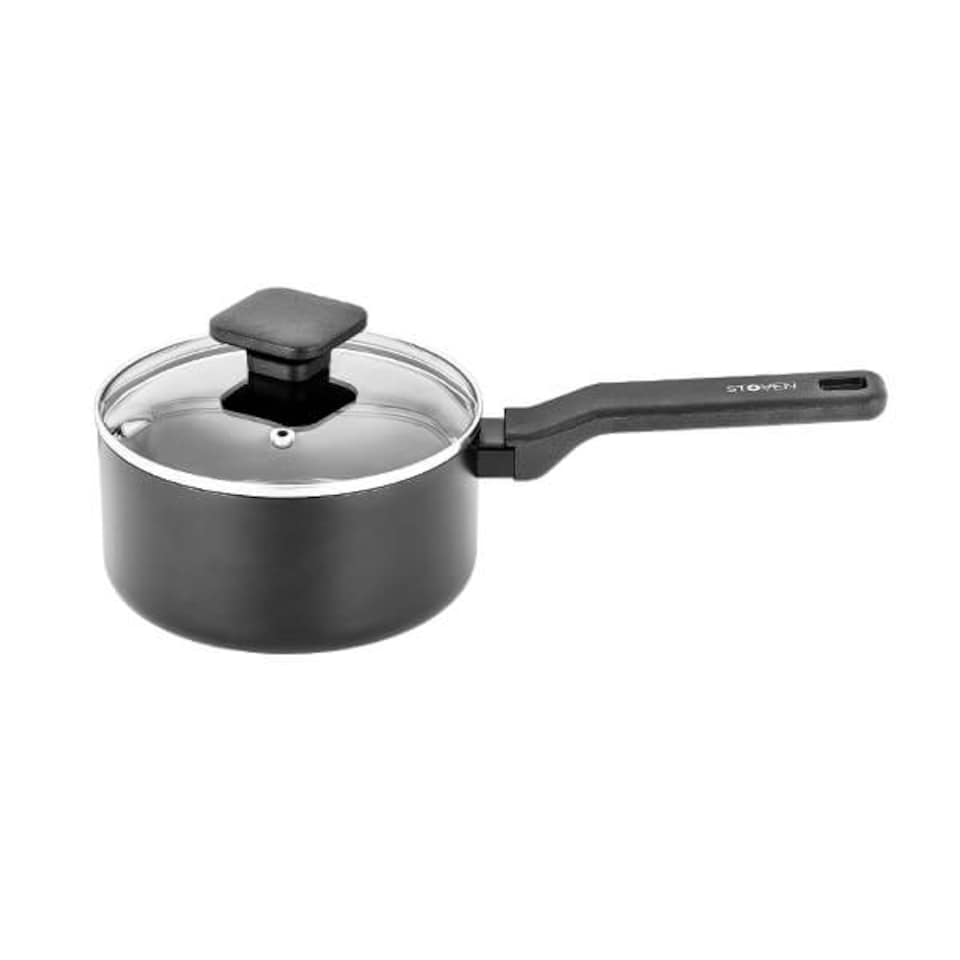 image 1 of Stoven Noir 16cm Non-Stick Saucepan with Lid