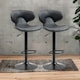 image 4 of Set Of 2 Grey Adjustable Swivel & Adjustable Height Grey