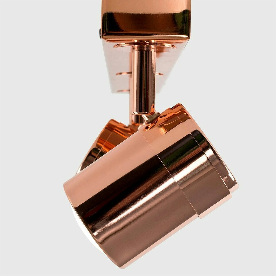 image 1 of ValueLights Modern 3 Way Copper Effect Straight Bar Ceiling Spotlight | Copper